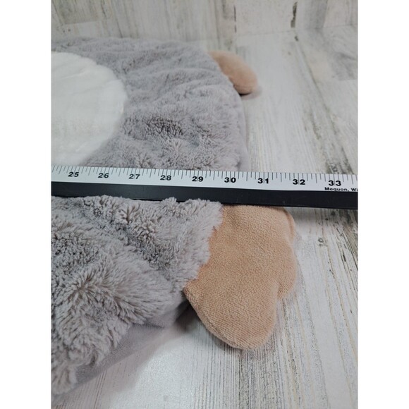 Plush Gray Owl Play Mat Belly Tummy Time Soft Bearington Baby Lovey Blanket 32" - Picture 11 of 13